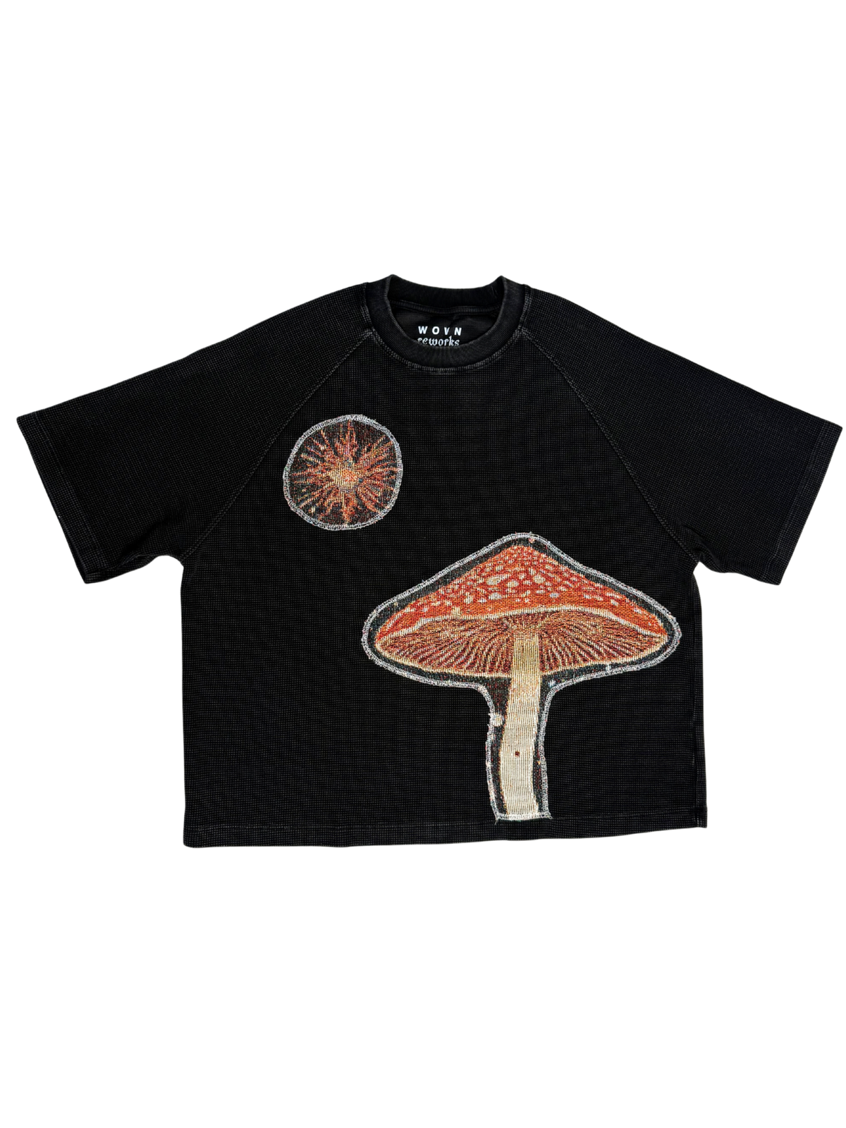 Cosmic Fungi Waffle Crop Tee (L)