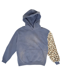 Cheetah Sleeve Rework Hoodie (M)