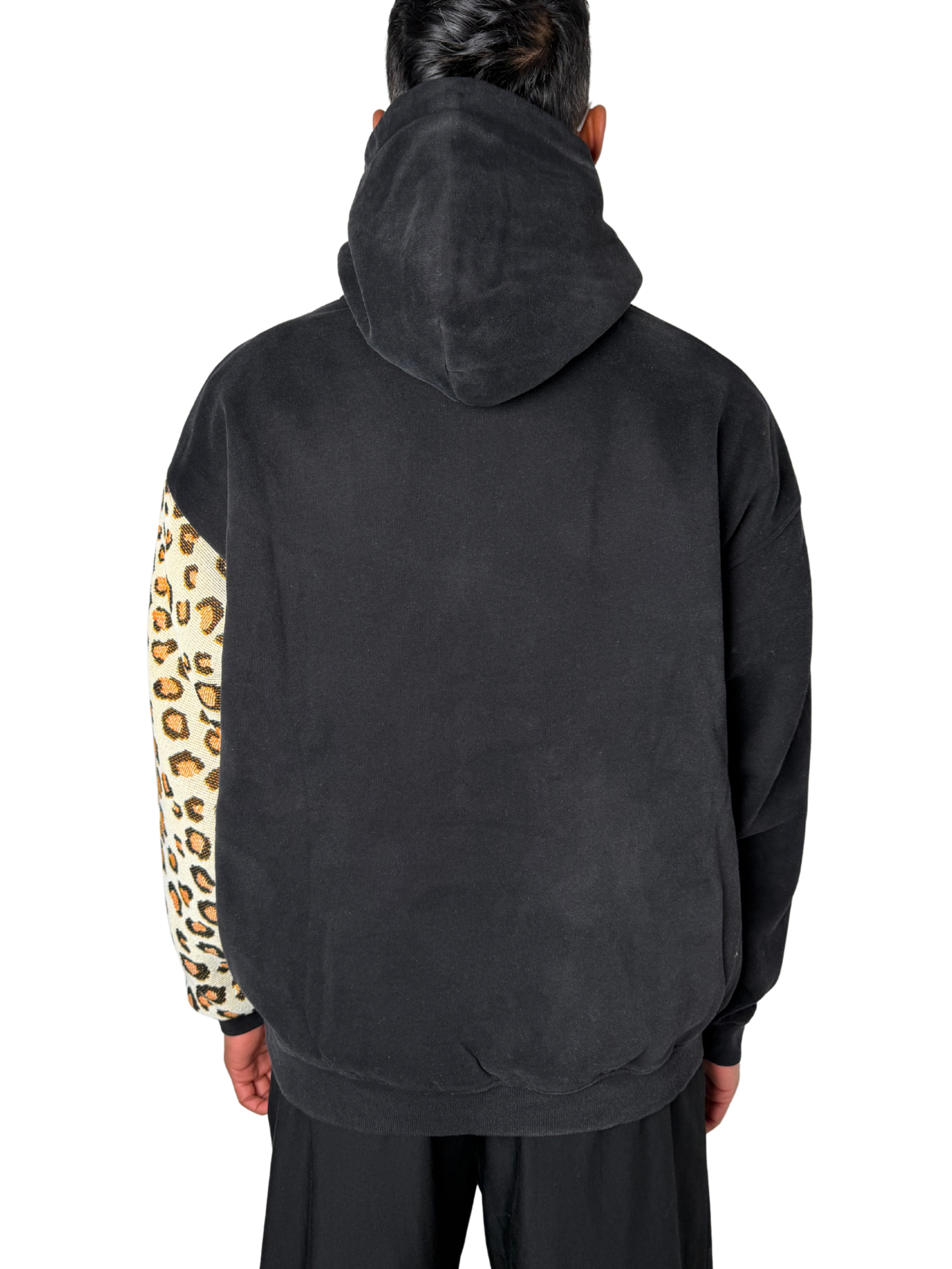 Cheetah Sleeve Rework Hoodie (L)