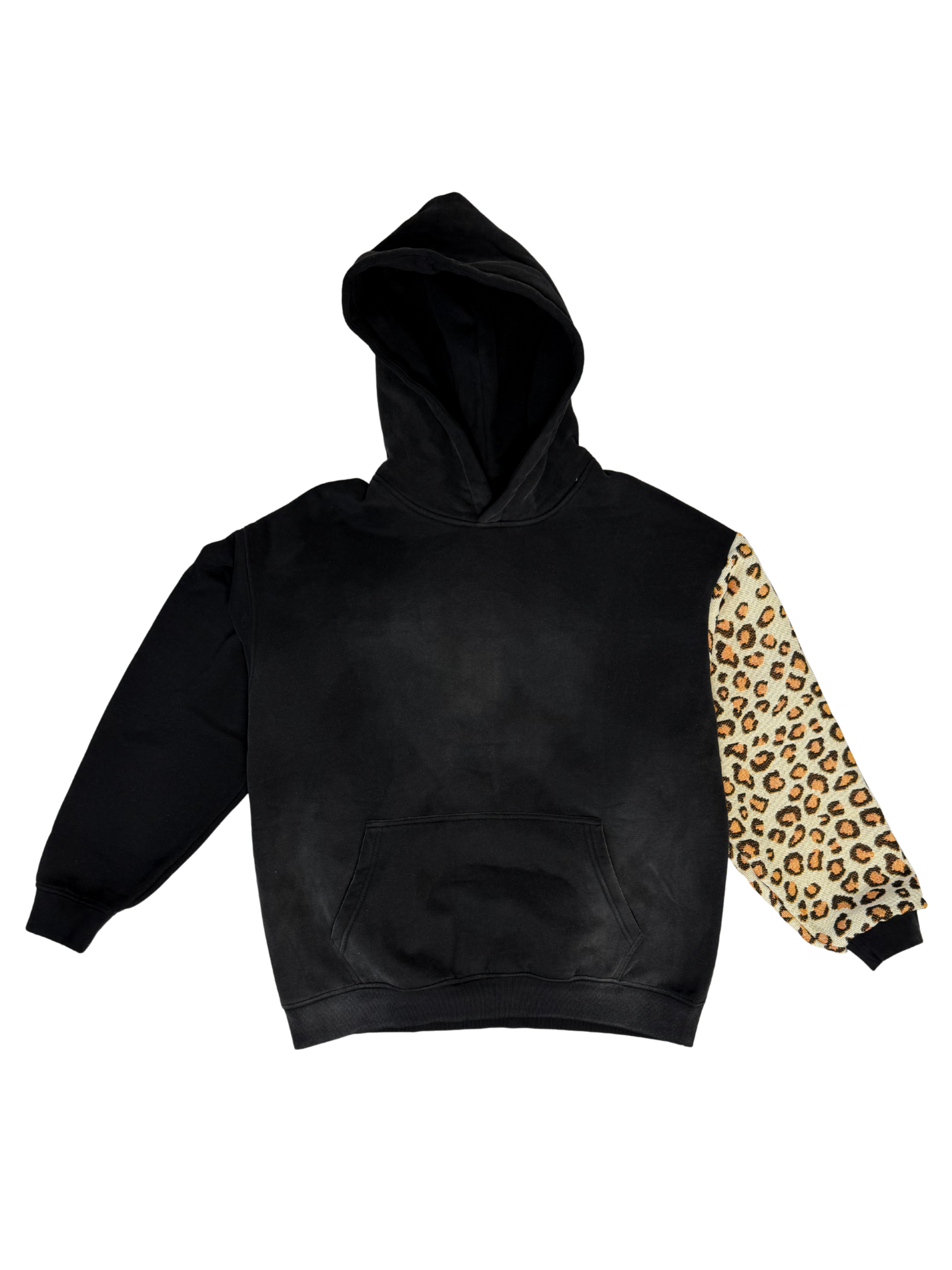 Cheetah Sleeve Rework Hoodie (L)