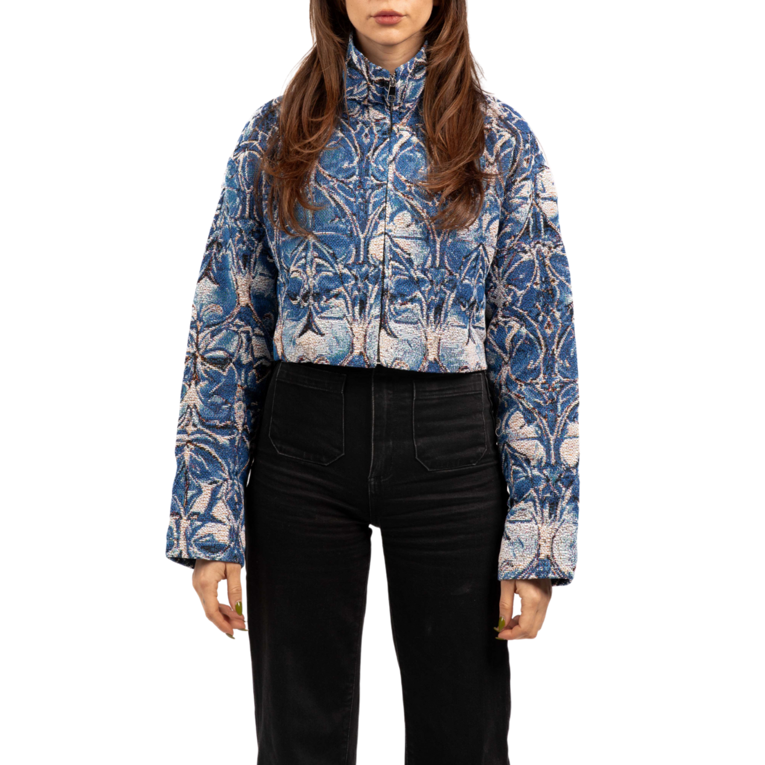 Blue Chrome Crop Jacket